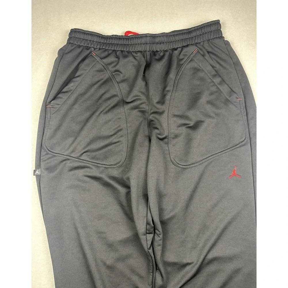 Nike Air Jordan Jogger Pants Mens XXL Black Red Jumpman Athletic Zip Ankle